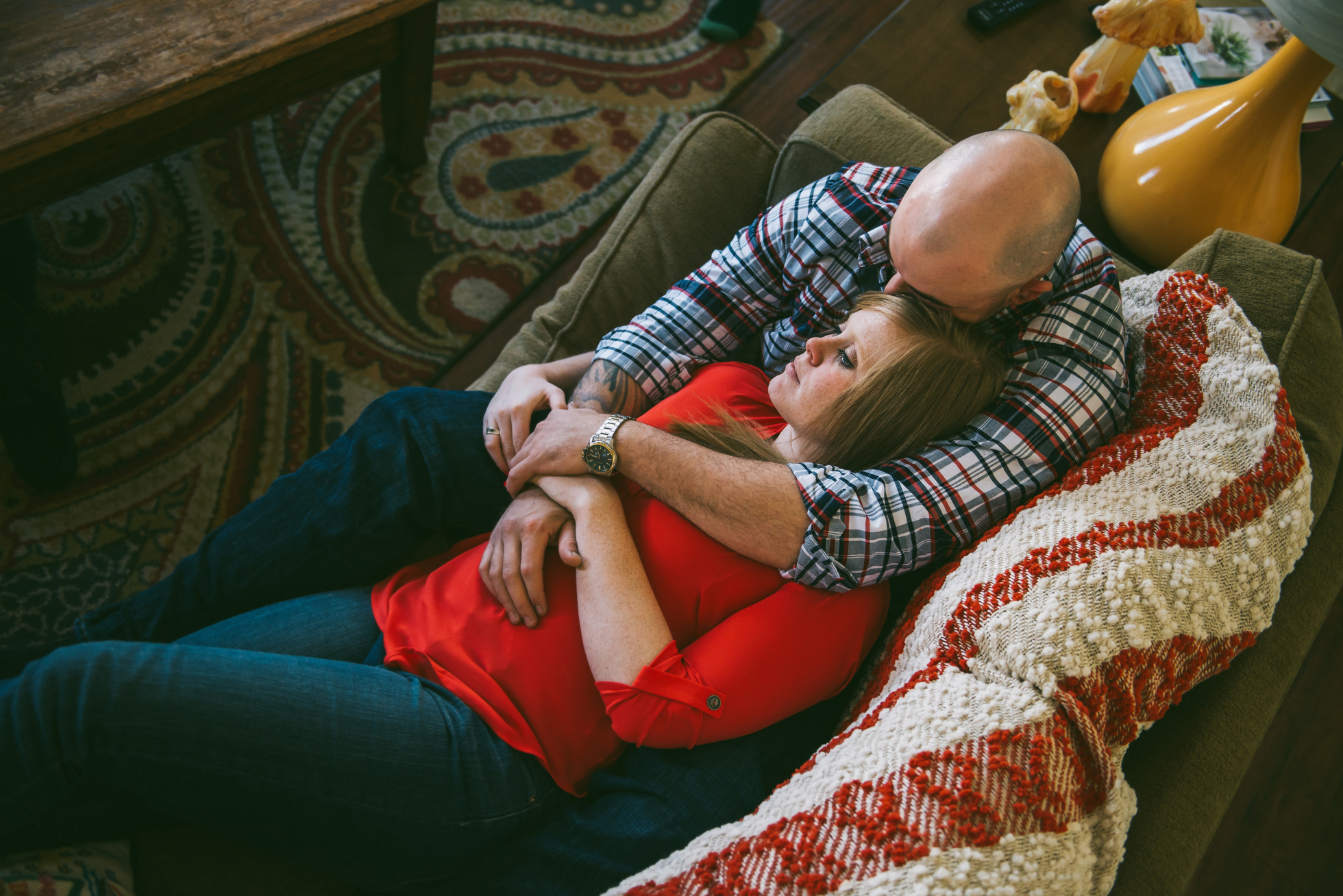 at home engagement session
