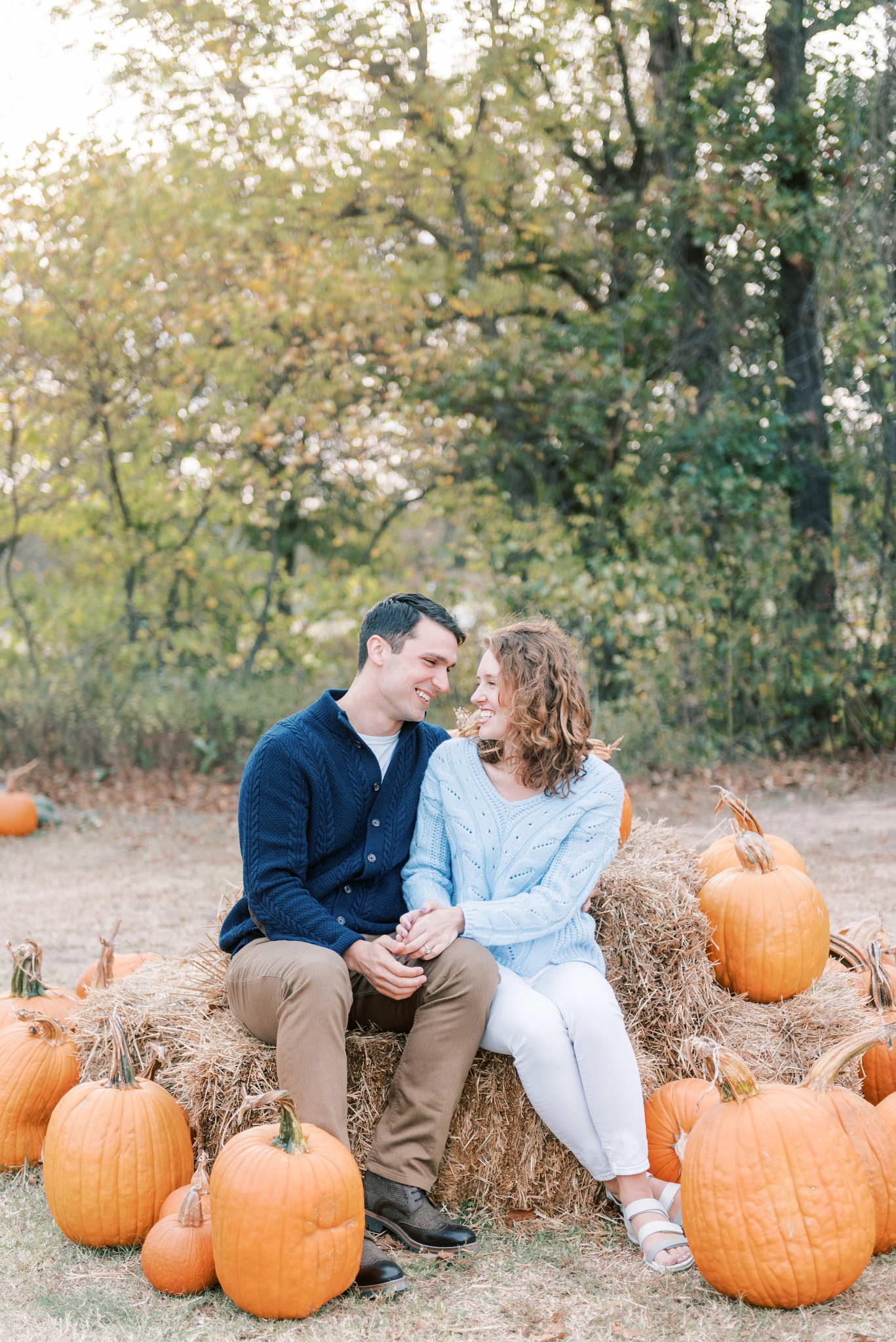 Pumpkin Patch Engagement Photo