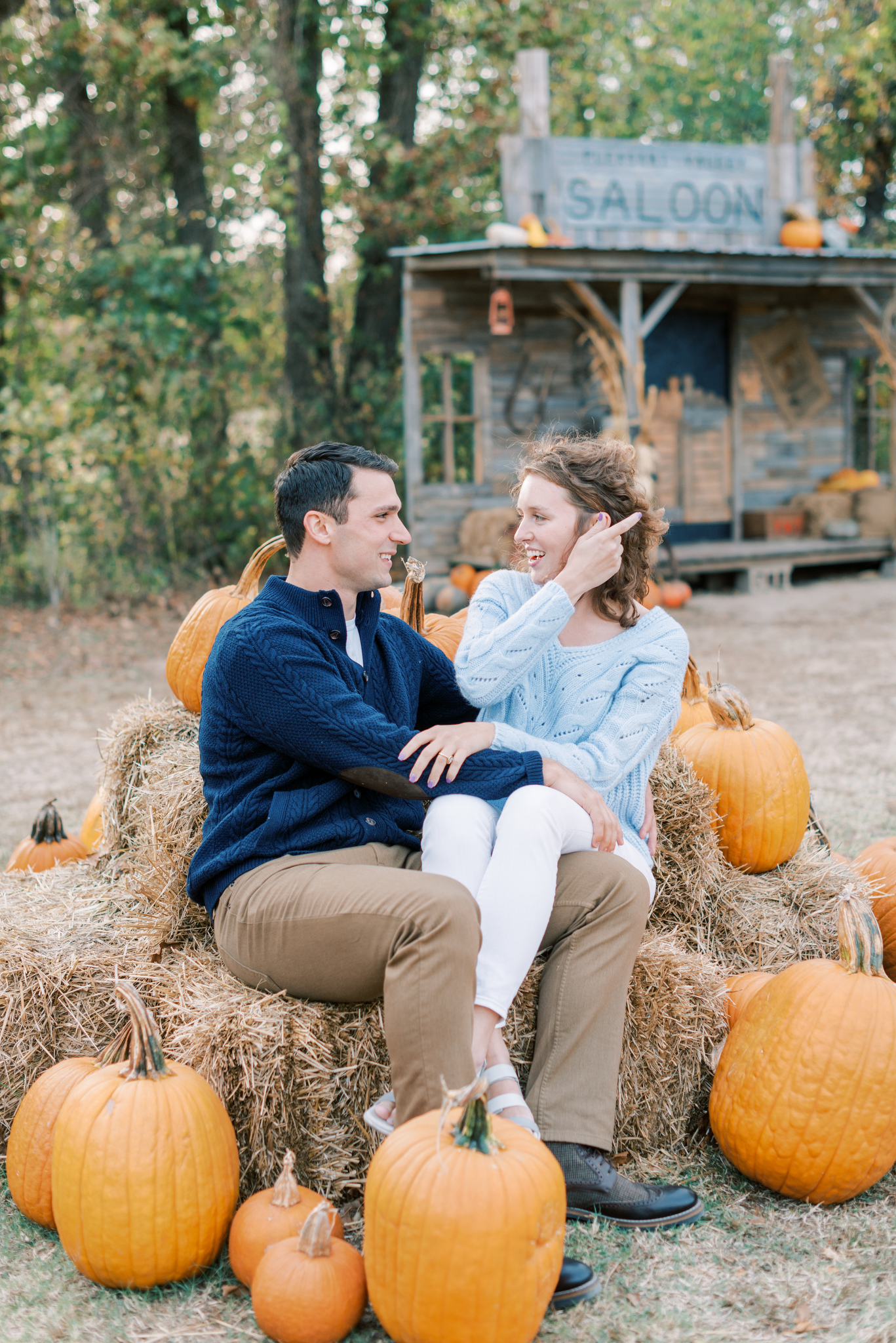 Pumpkin Patch Engagement Photo