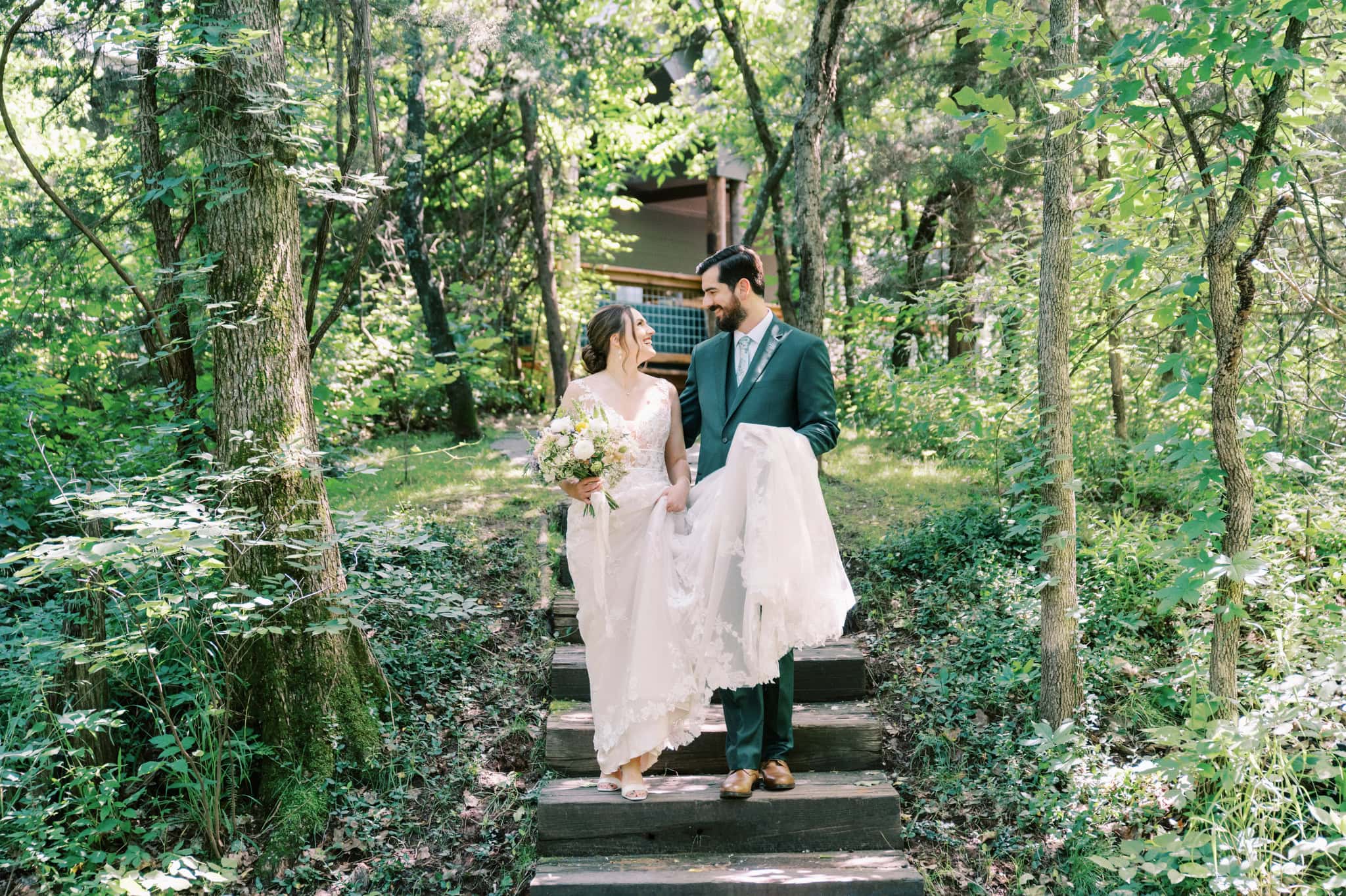 Outdoor Forest Wedding at Merrick Hollow in Wellston, OK