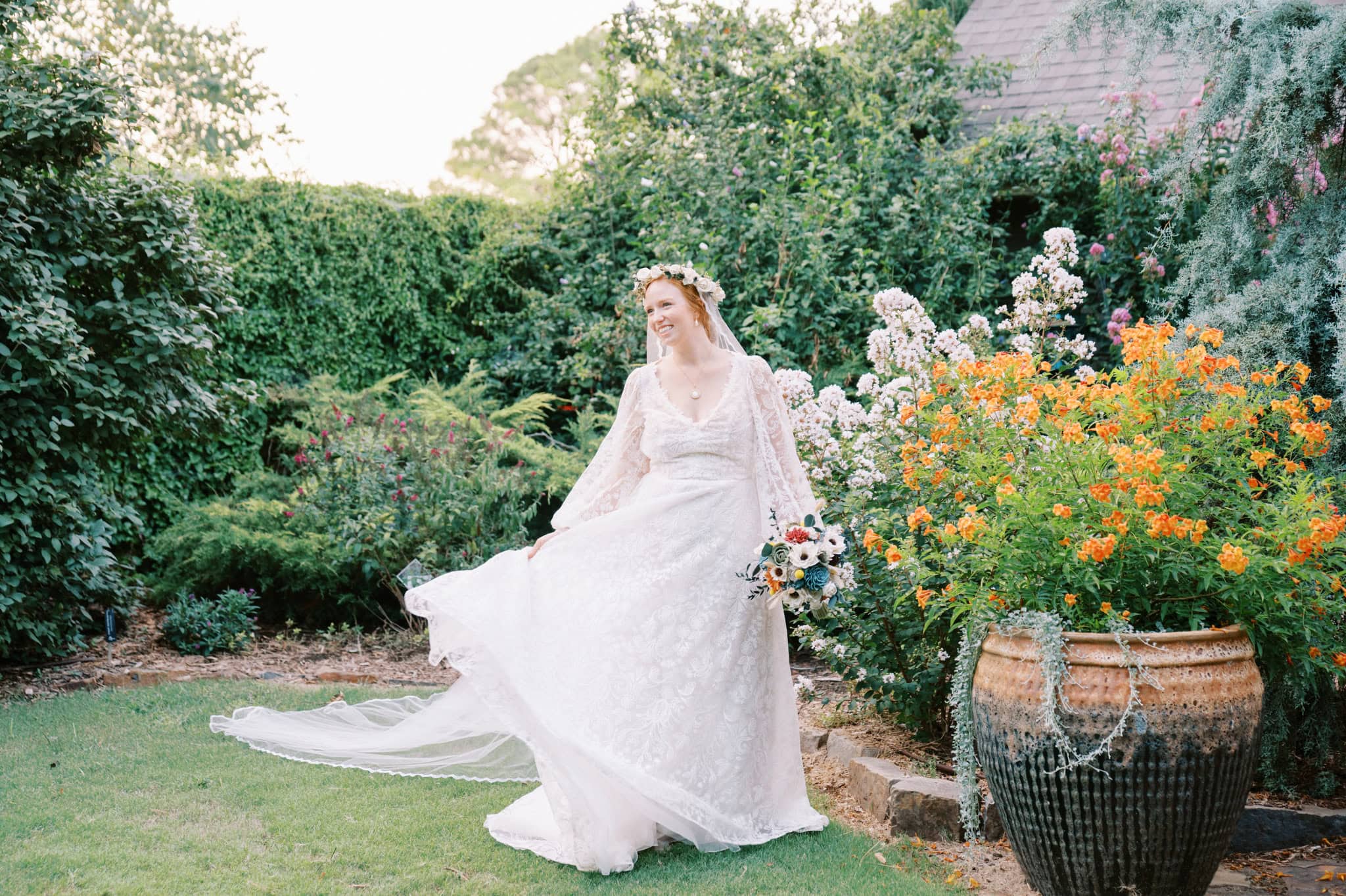 Bridal Session at the Botanic Garden at Oklahoma State University