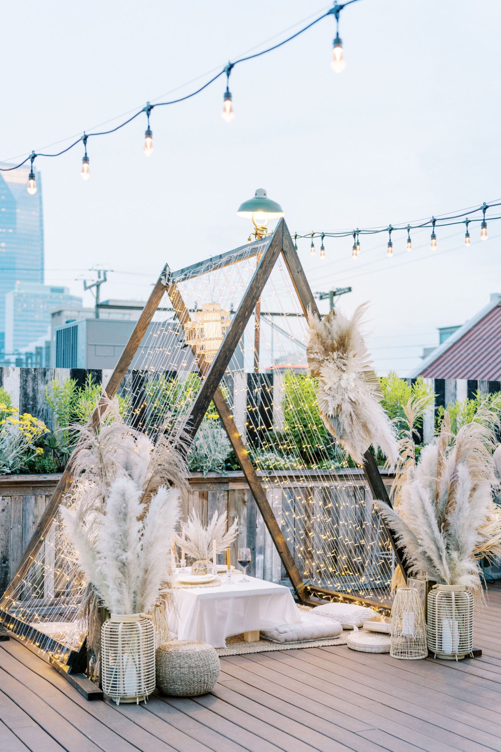 Surprise Proposal and Engagement Party on the Rooftop of Plenty Mercantile in Oklahoma City