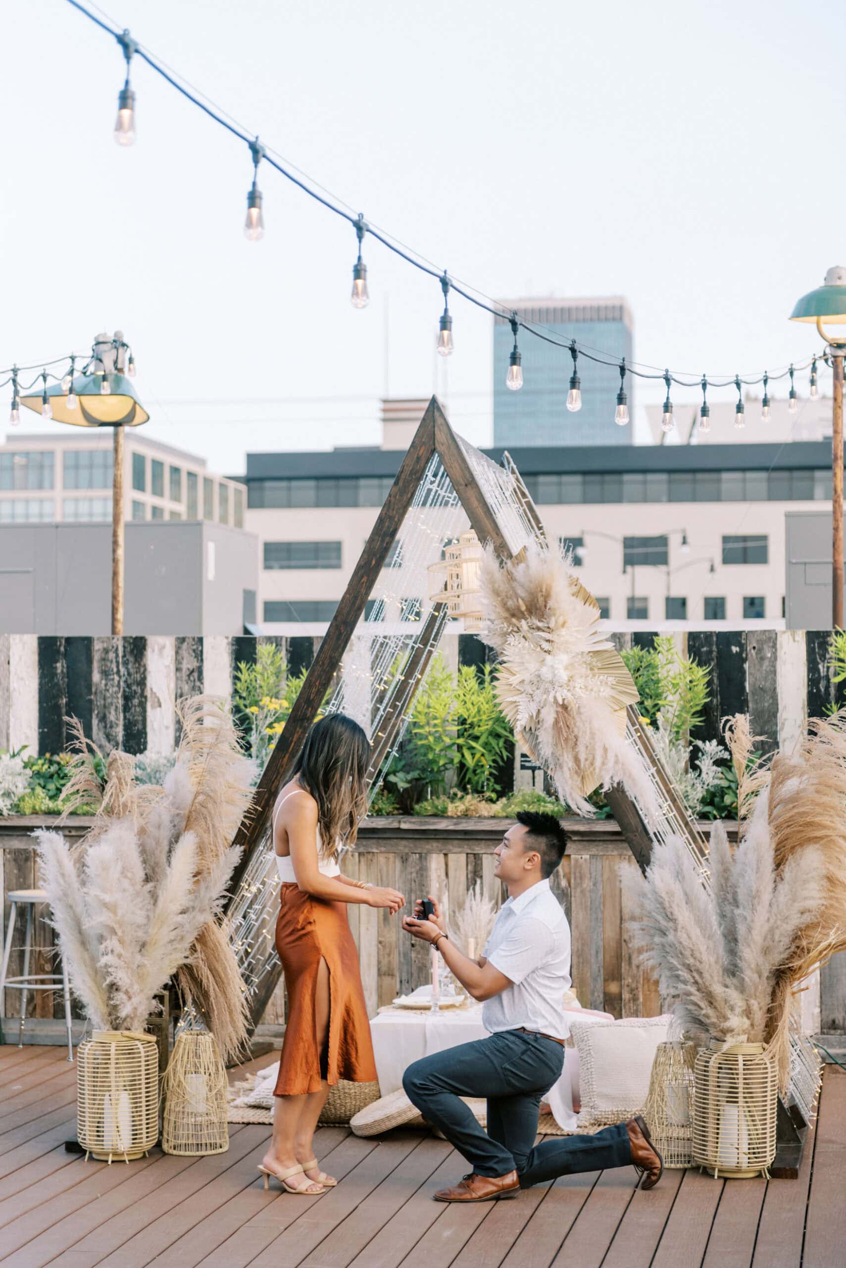 Surprise Proposal and Engagement Party on the Rooftop of Plenty Mercantile in Oklahoma City