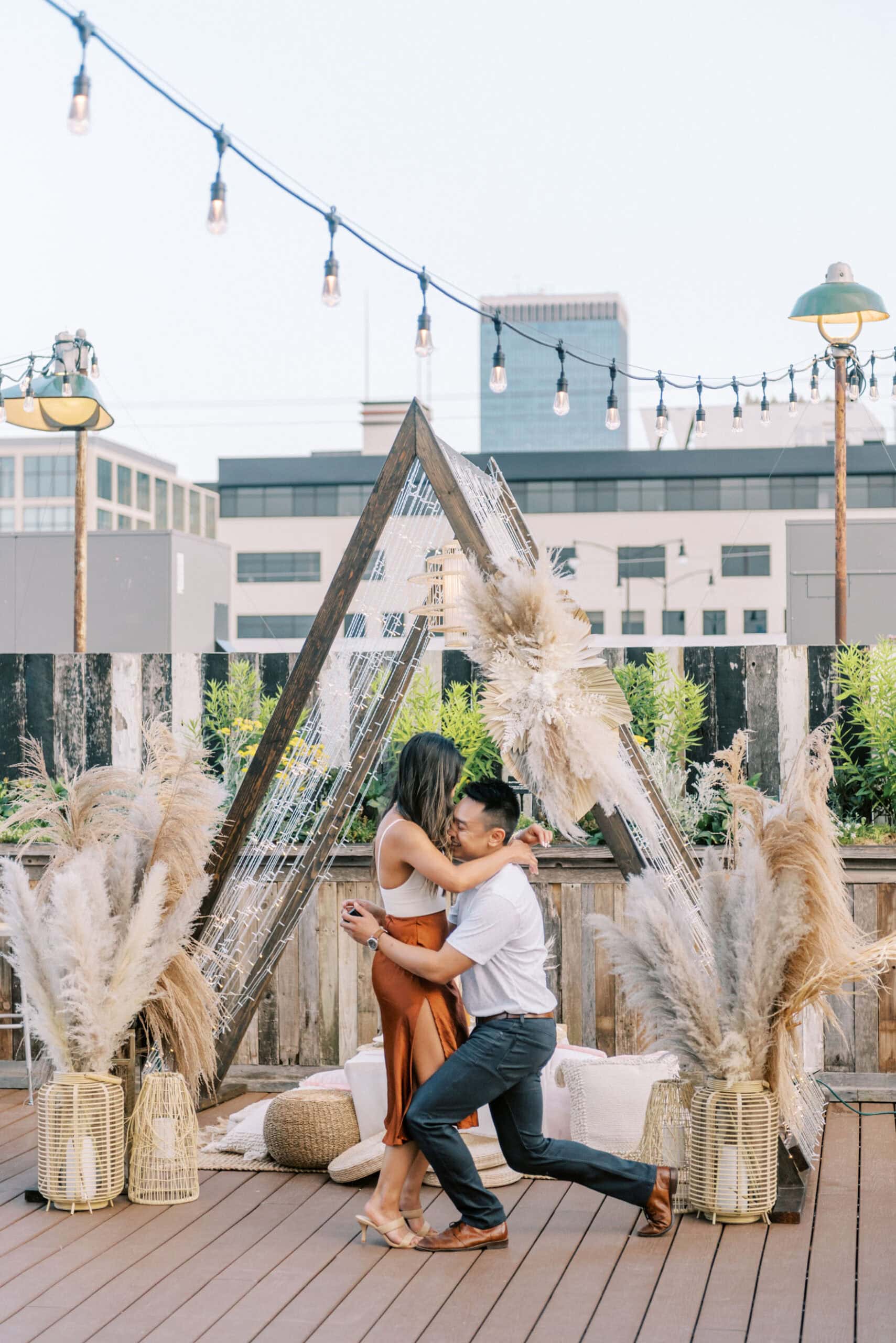 Surprise Proposal and Engagement Party on the Rooftop of Plenty Mercantile in Oklahoma City