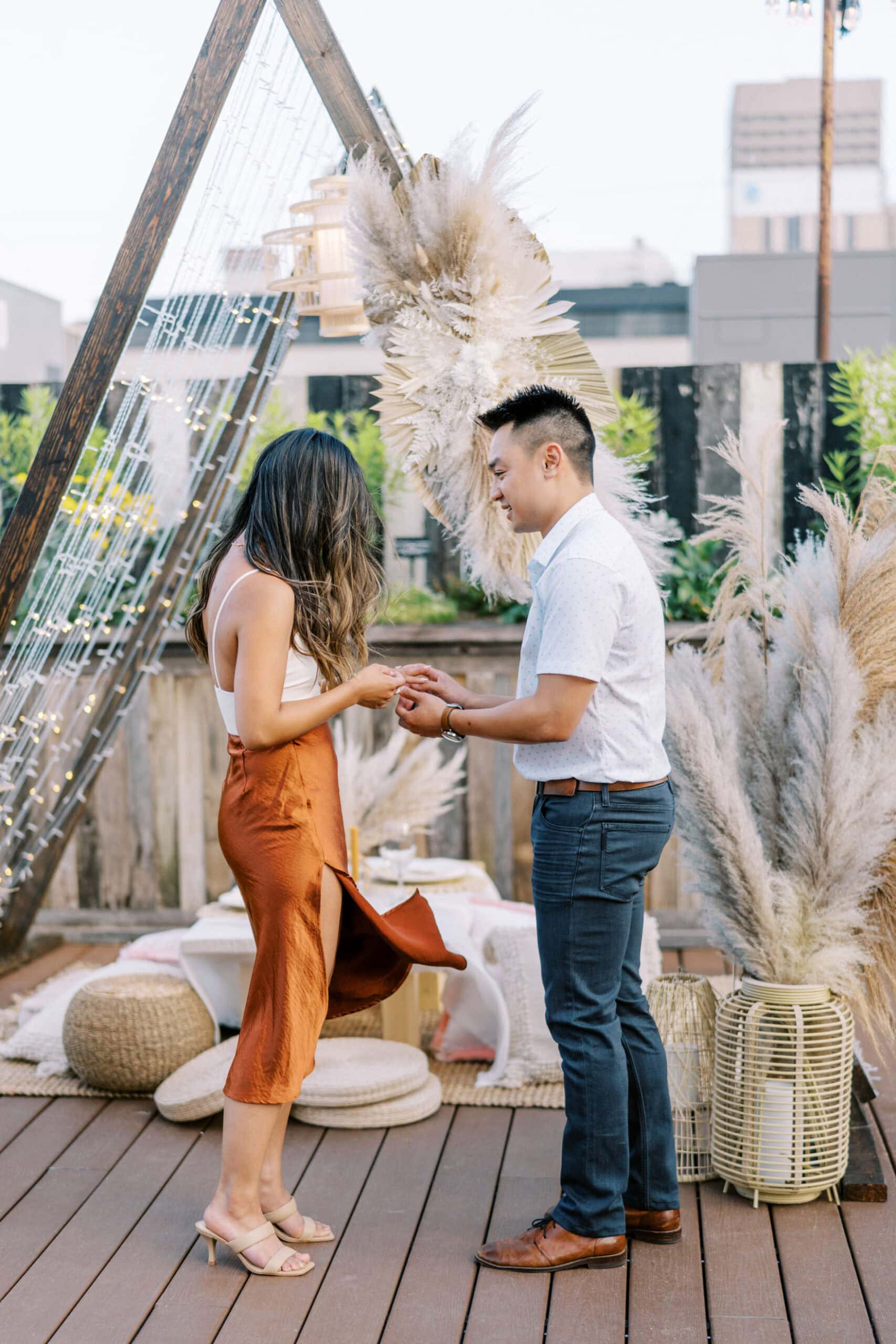 Surprise Proposal and Engagement Party on the Rooftop of Plenty Mercantile in Oklahoma City