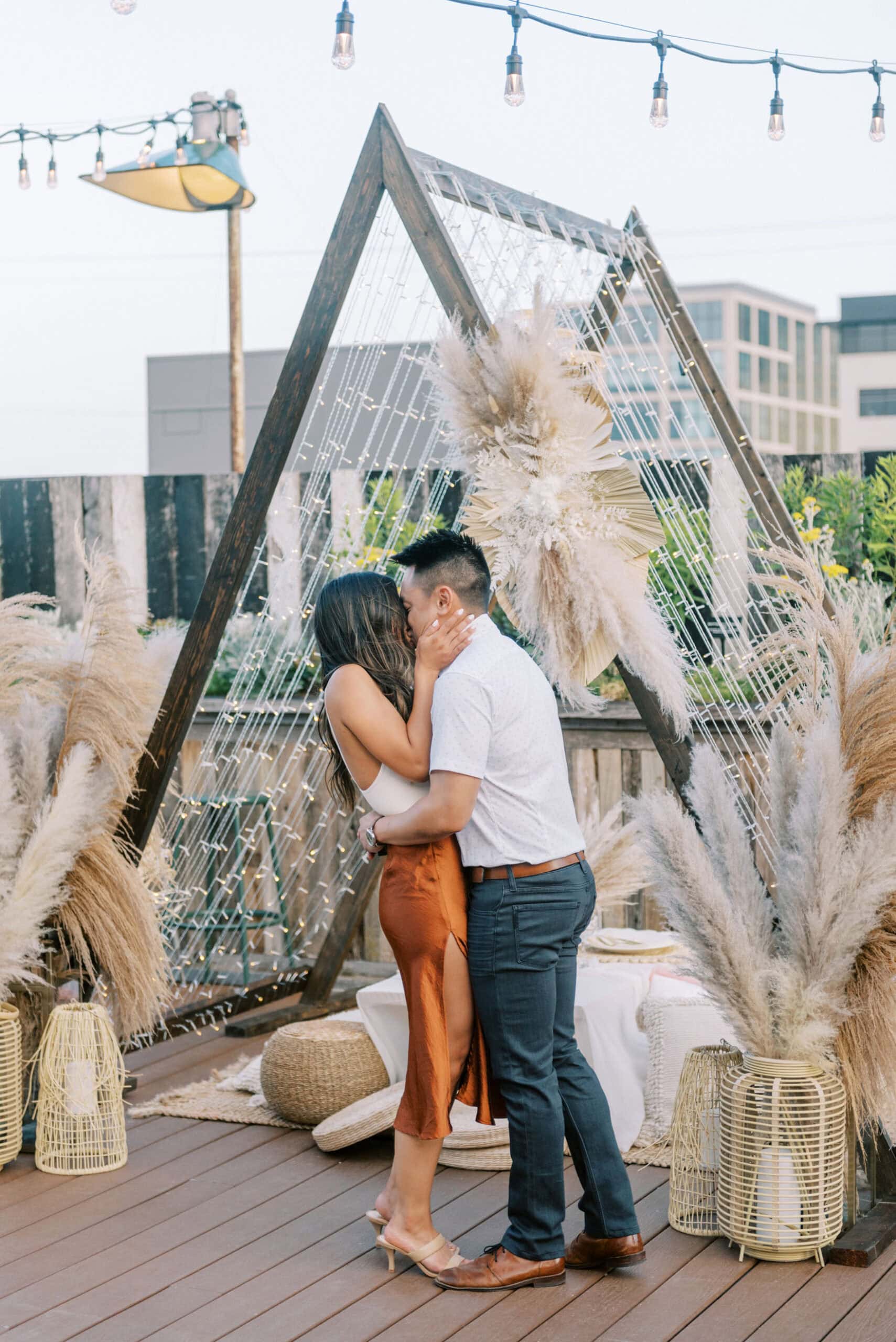 Surprise Proposal and Engagement Party on the Rooftop of Plenty Mercantile in Oklahoma City