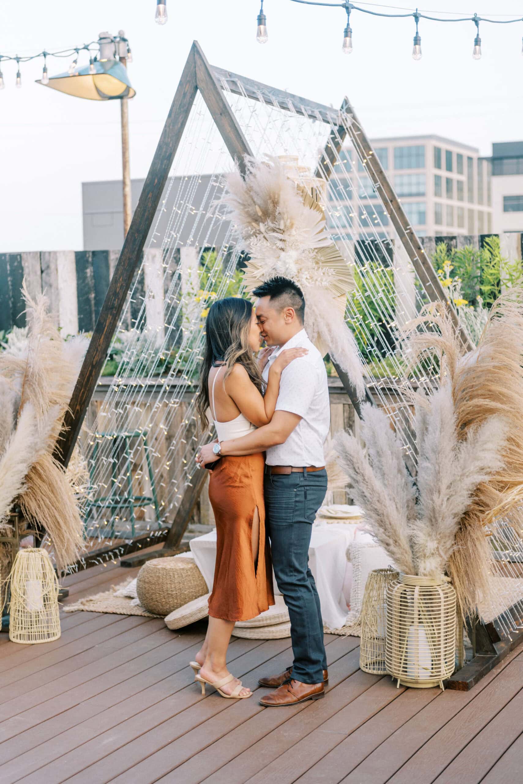 Surprise Proposal and Engagement Party on the Rooftop of Plenty Mercantile in Oklahoma City