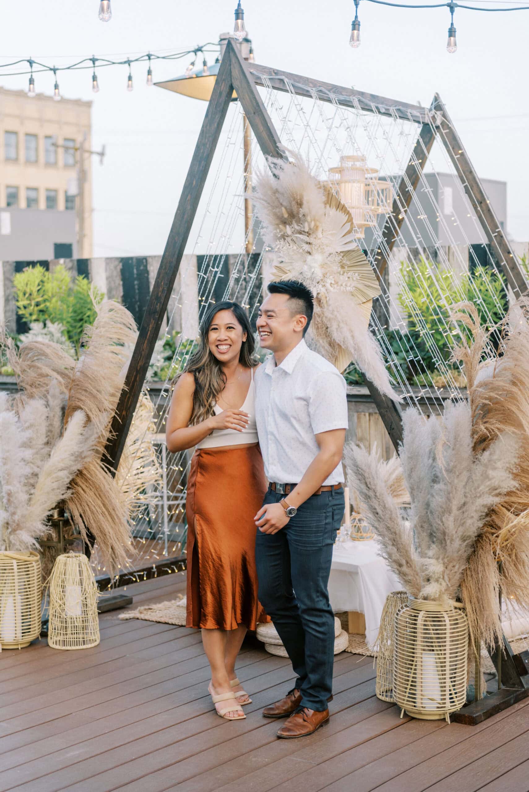 Surprise Proposal and Engagement Party on the Rooftop of Plenty Mercantile in Oklahoma City