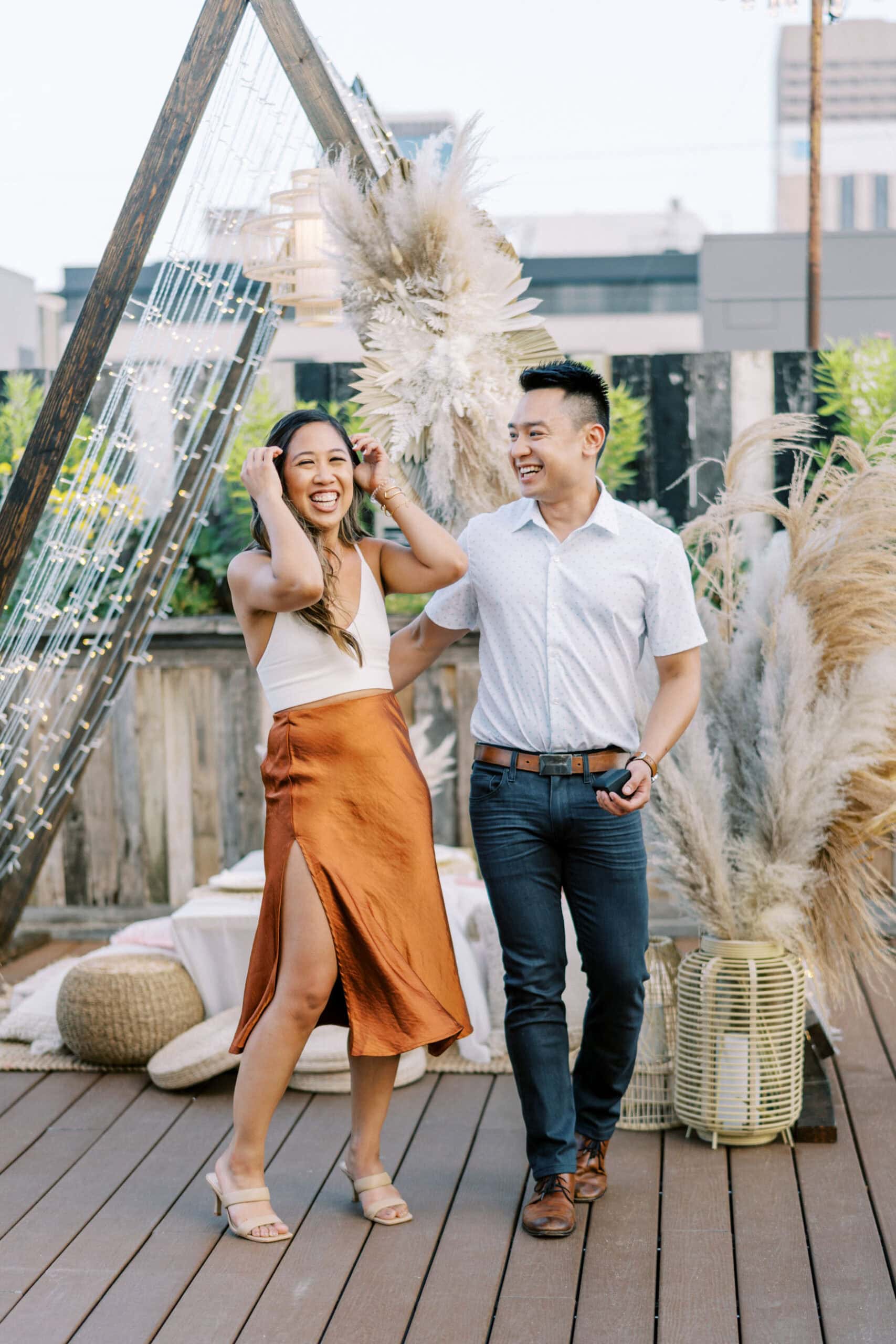 Surprise Proposal and Engagement Party on the Rooftop of Plenty Mercantile in Oklahoma City