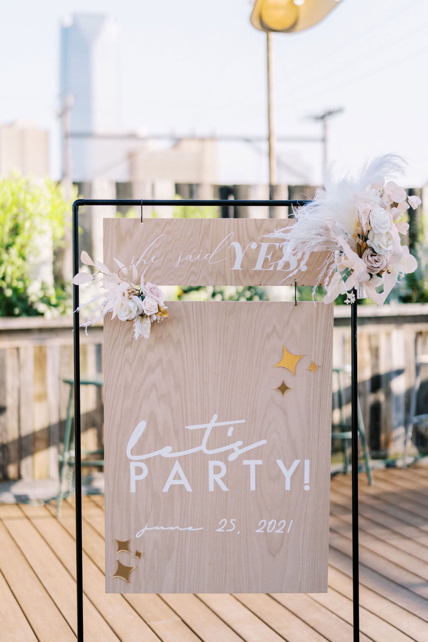 Surprise Proposal and Engagement Party on the Rooftop of Plenty Mercantile in Oklahoma City