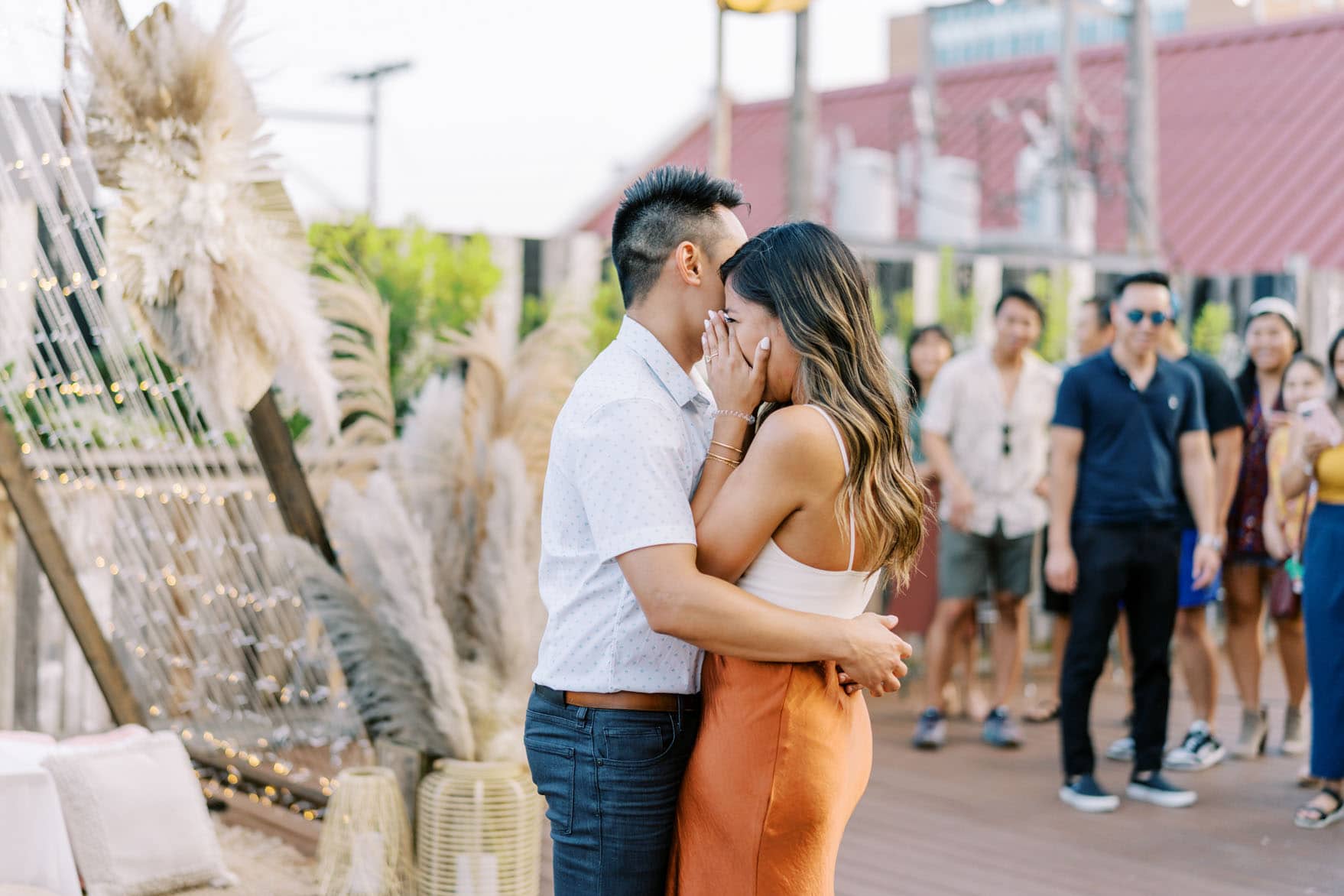 Surprise Proposal and Engagement Party on the Rooftop of Plenty Mercantile in Oklahoma City