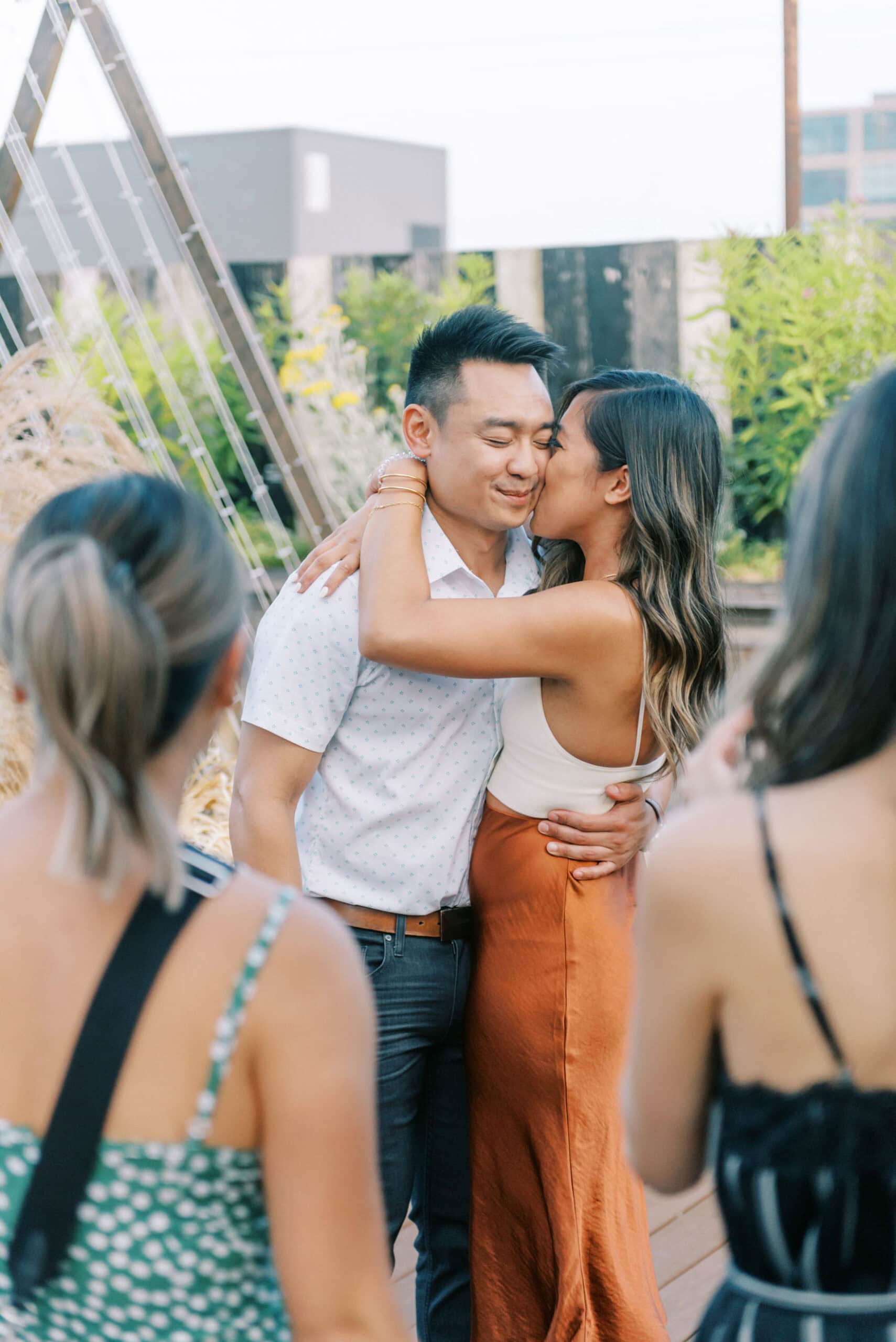 Surprise Proposal and Engagement Party on the Rooftop of Plenty Mercantile in Oklahoma City