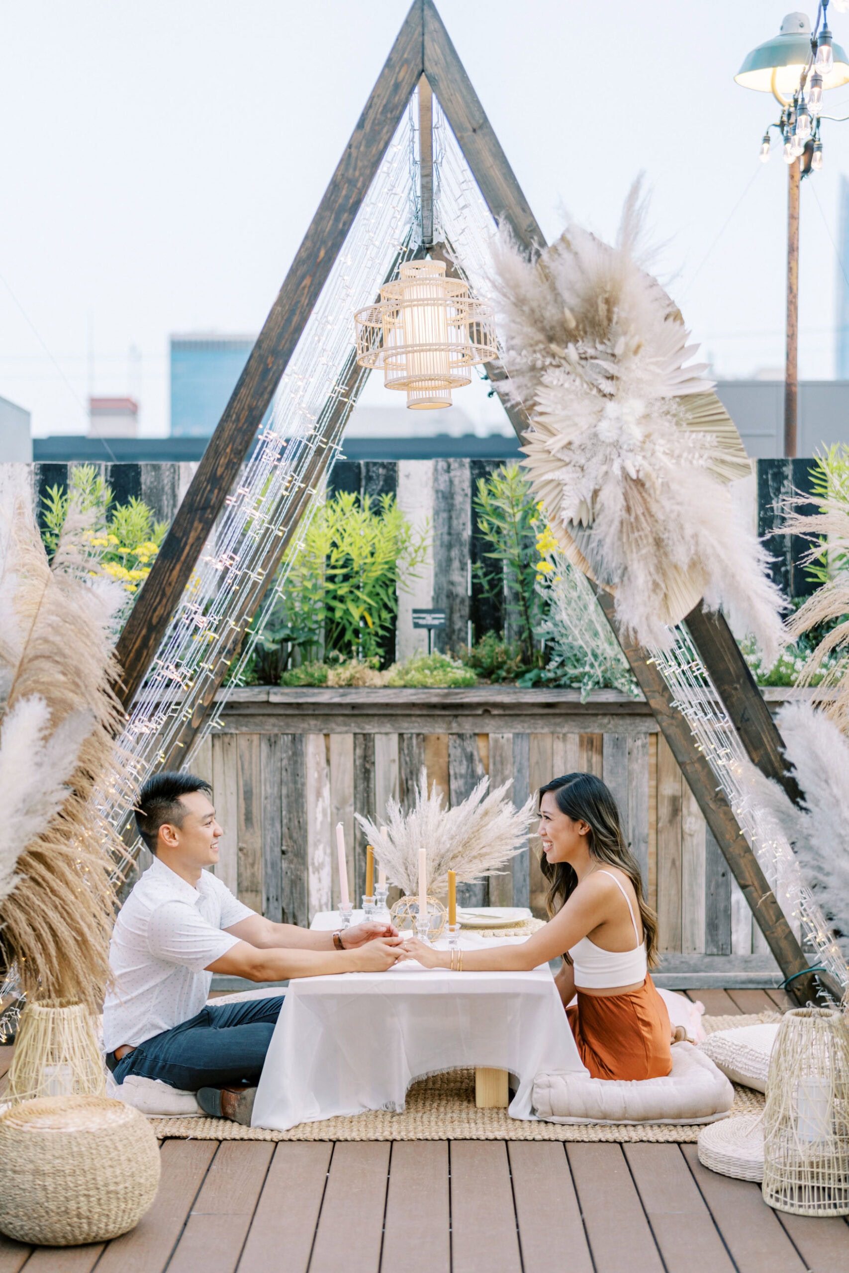 Surprise Proposal and Engagement Party on the Rooftop of Plenty Mercantile in Oklahoma City