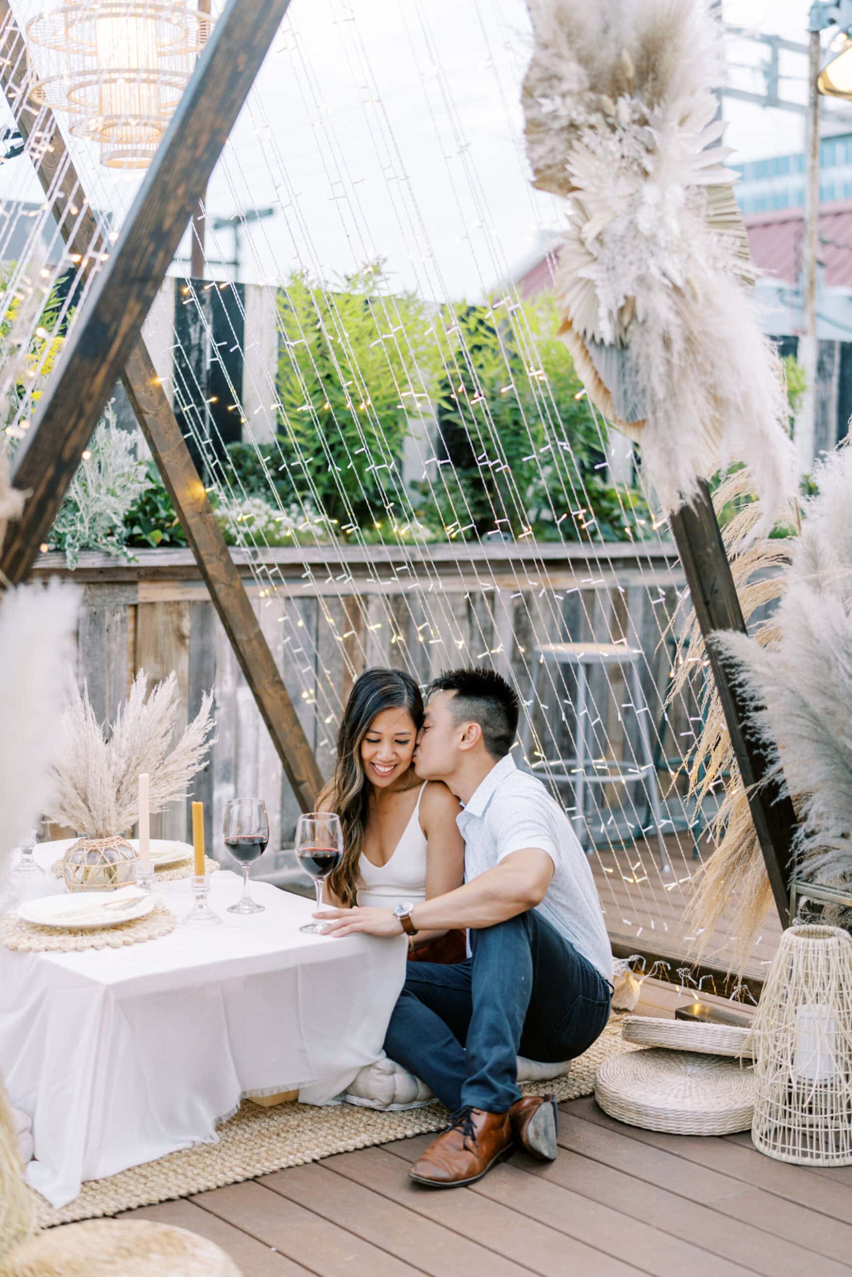 Surprise Proposal and Engagement Party on the Rooftop of Plenty Mercantile in Oklahoma City