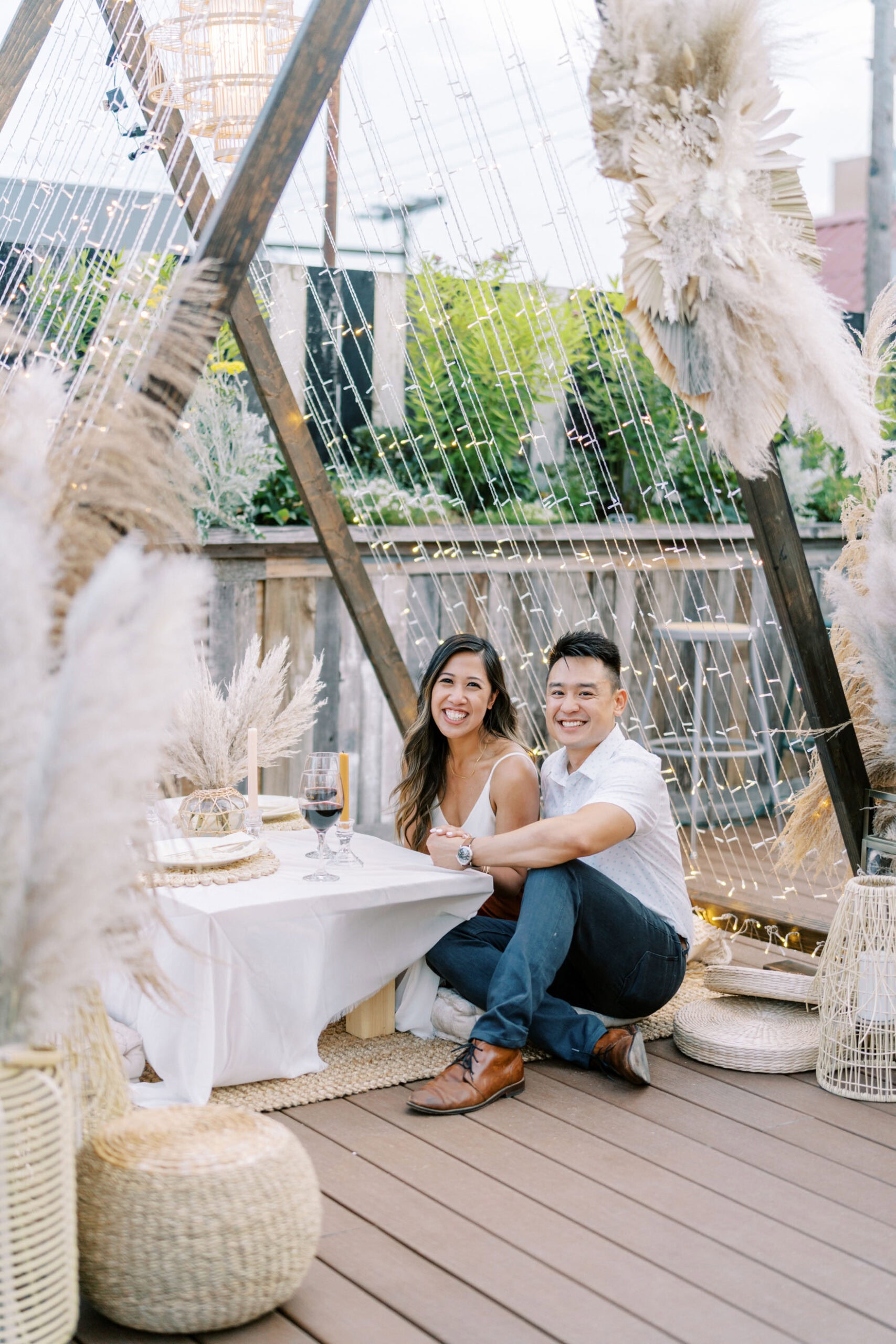 Surprise Proposal and Engagement Party on the Rooftop of Plenty Mercantile in Oklahoma City